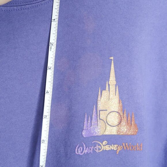 Disney World Womens Spirit Jersey Sweater Large Blue 50th Anniversary Glitter‎ - Picture 7 of 14